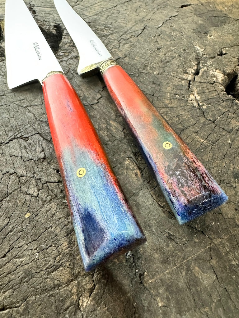 Trimming Duo Set, 8" Boning and Branca Knives, Whale Rib Bone, SS440 - 200mm