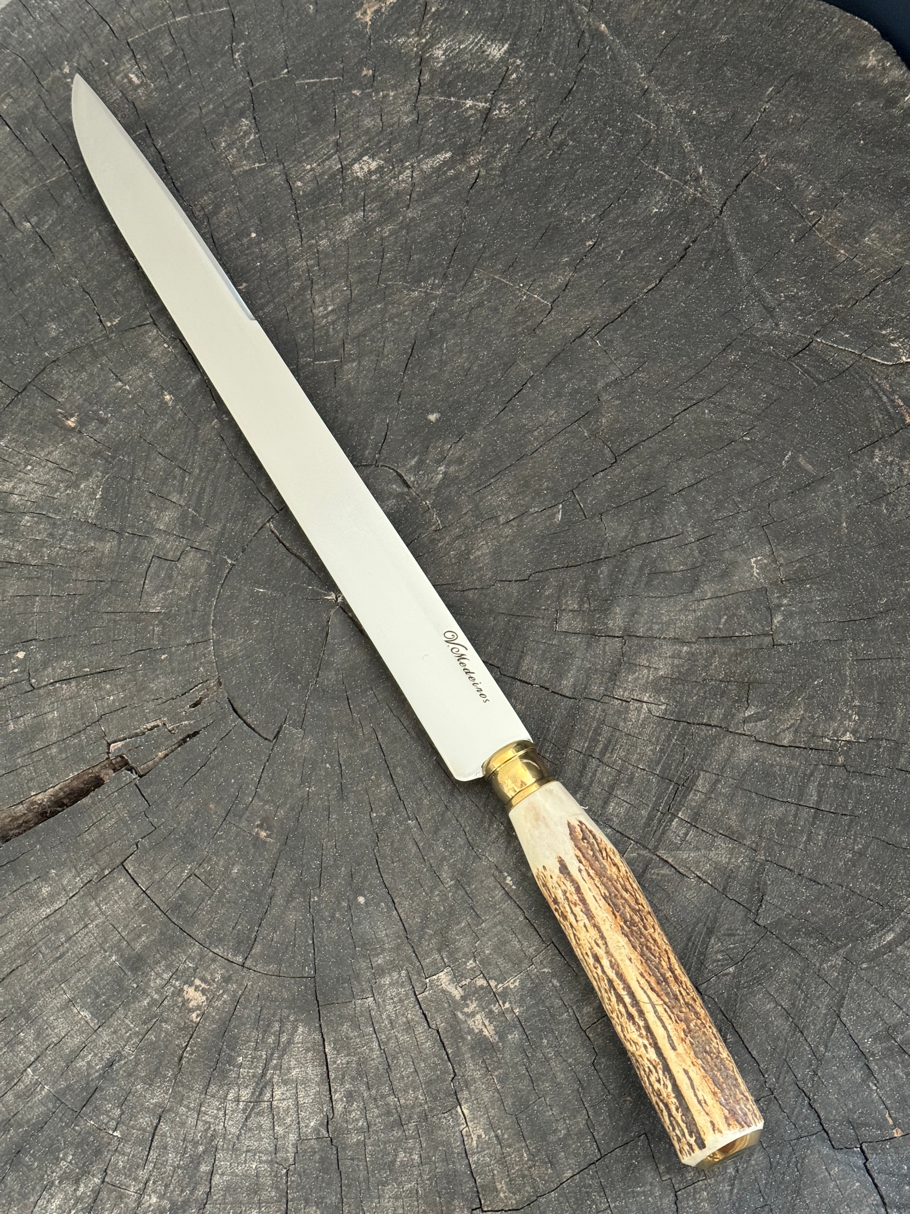 12" Jamonera Slicer Knife, Deer Antler, SS440 - 305mm