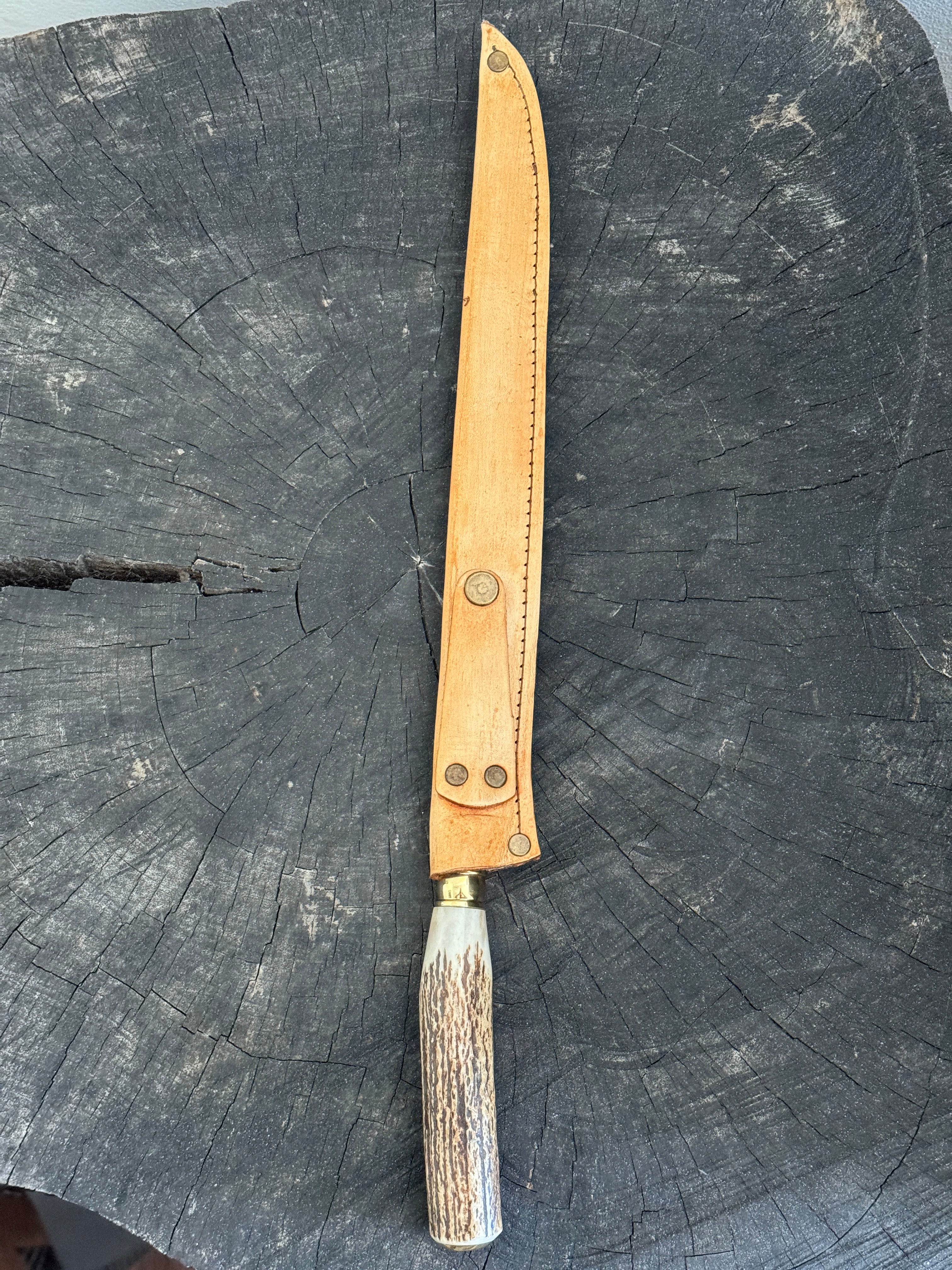 12" Jamonera Slicer Knife, Deer Antler, SS440 - 305mm