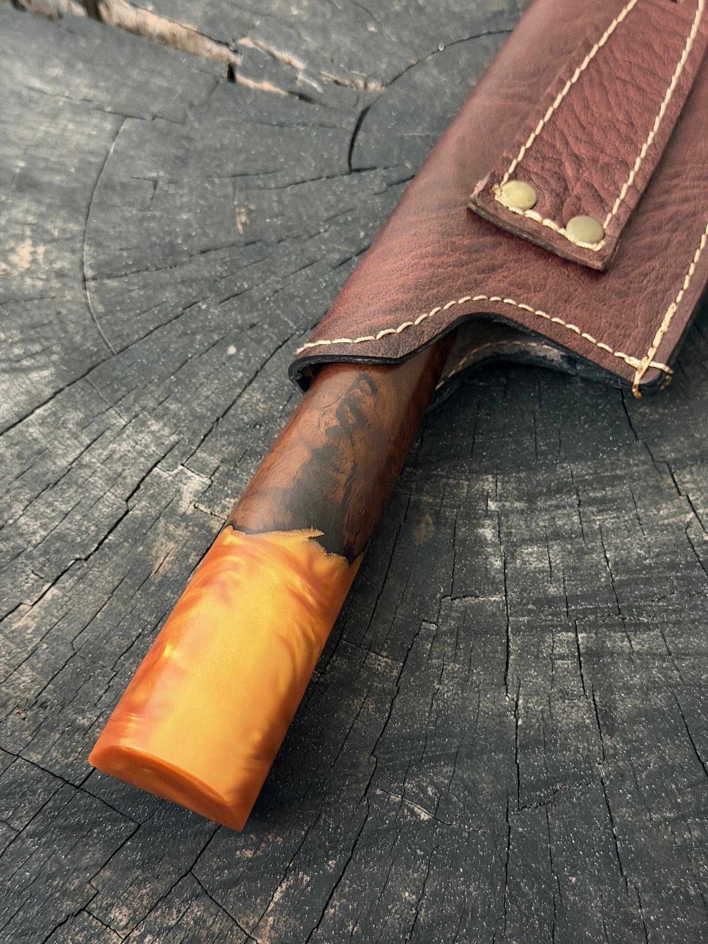 8" Picanha Chef Knife, Hybrid Custom Block, SS440 - 200mm