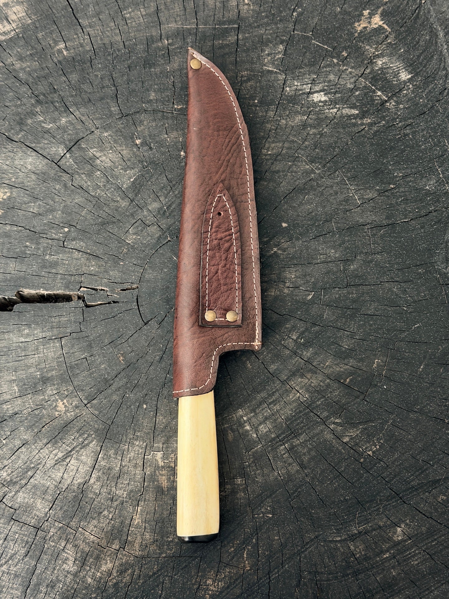 8" Artisan Knife, Ostrich Bone, SS440 - 190mm
