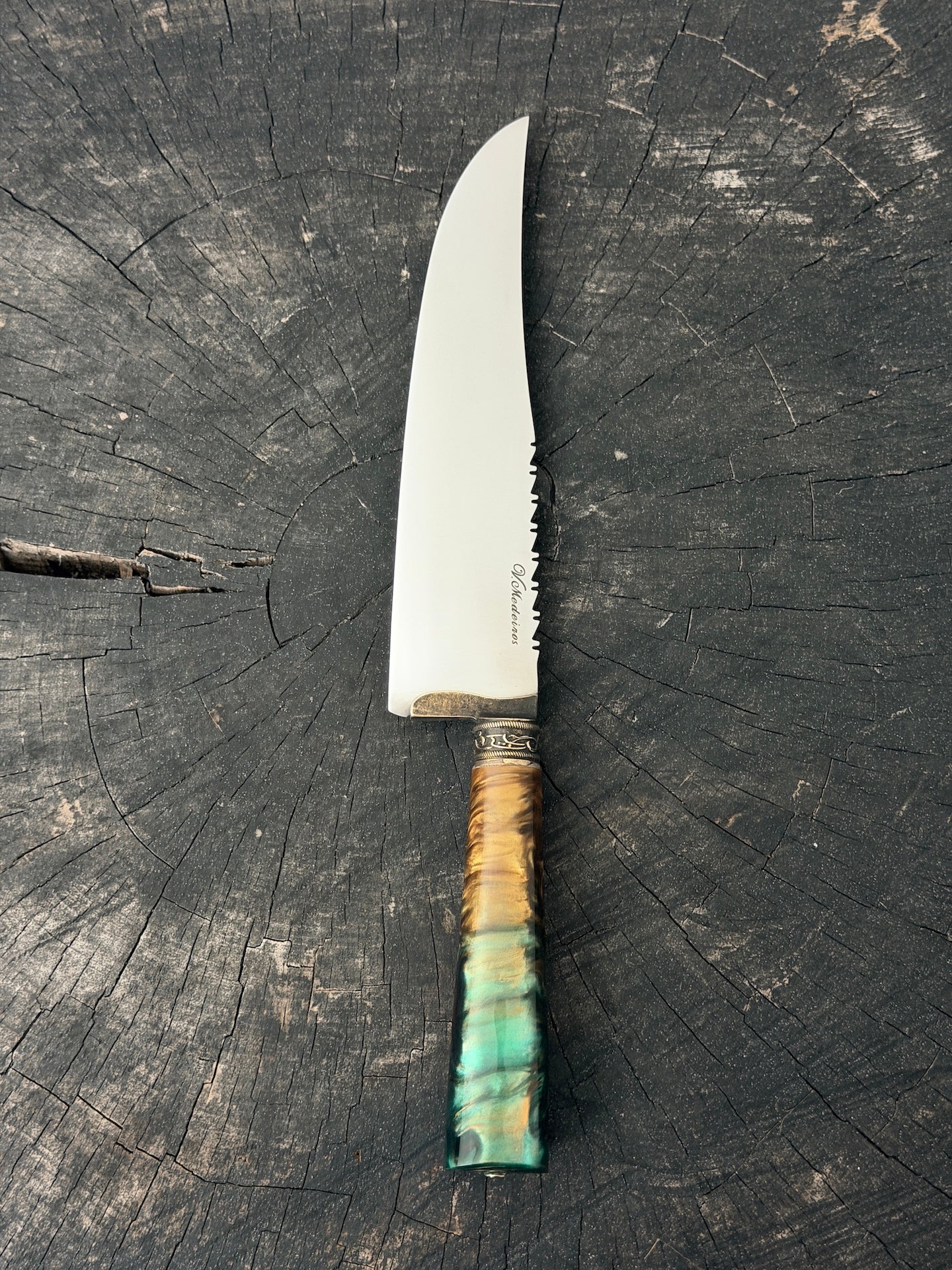 8" Artisan Knife, Carnaval Custom Block, SS440 - 200mm