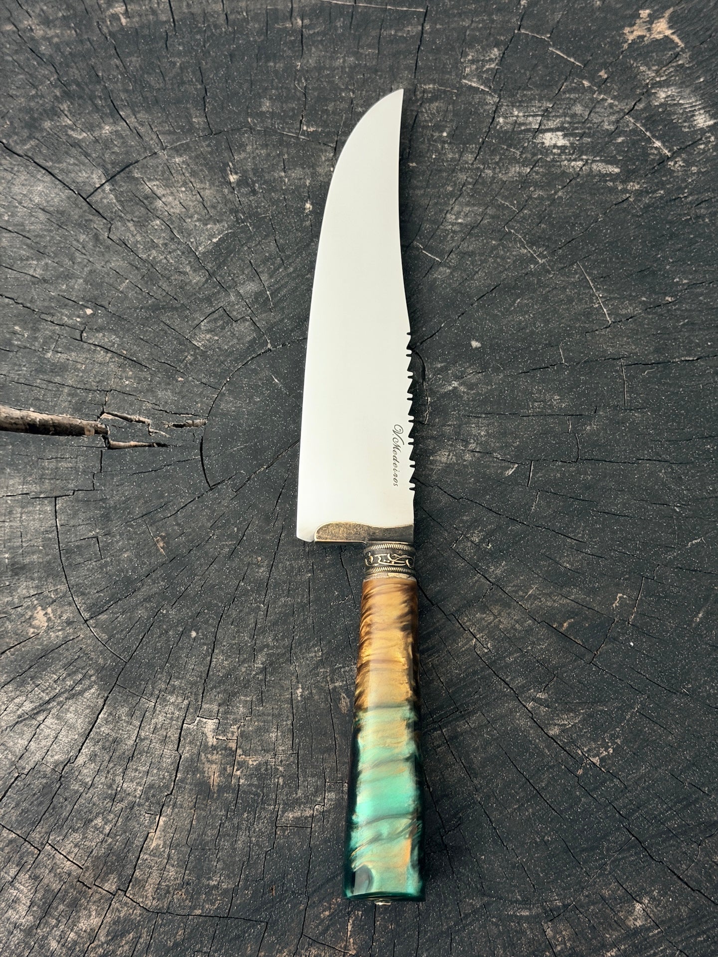 8" Artisan Knife, Carnaval Custom Block, SS440 - 200mm