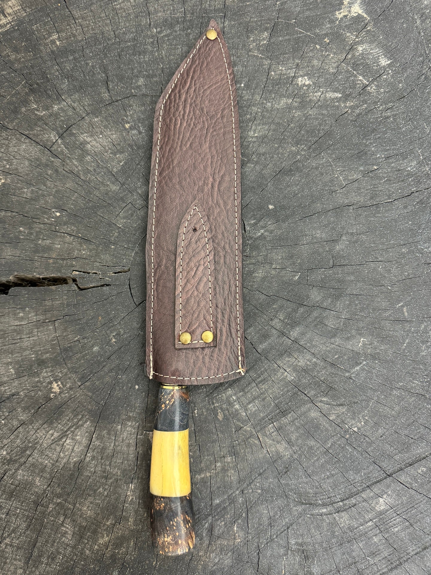 8" Kultura Knife, Maple Burl & Ostrich Bone, SS440 - 200mm