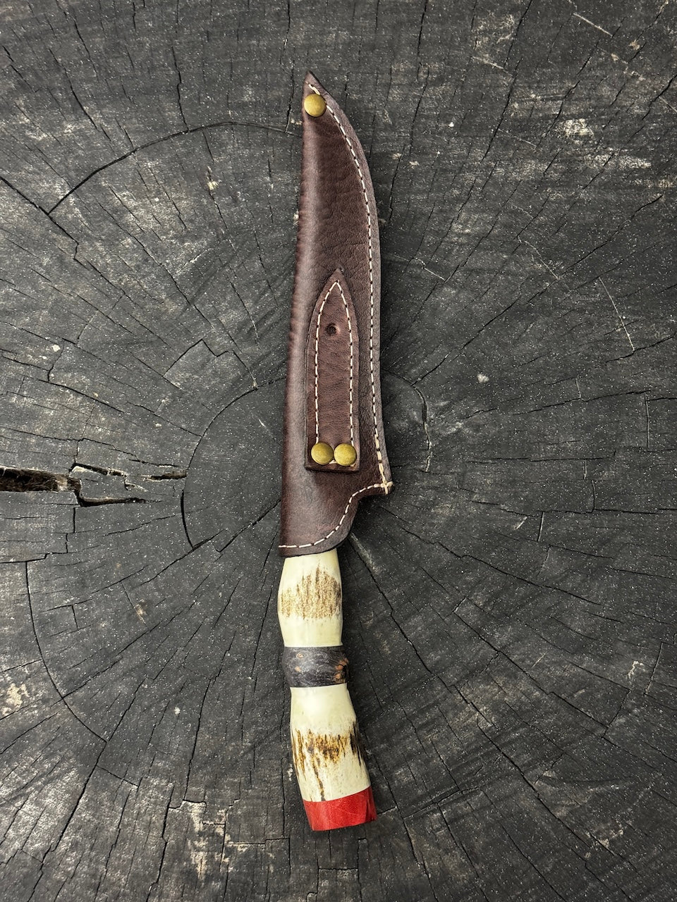 5" Boning Knife, Deer Antler & Maple Burl, SS440 - 130mm