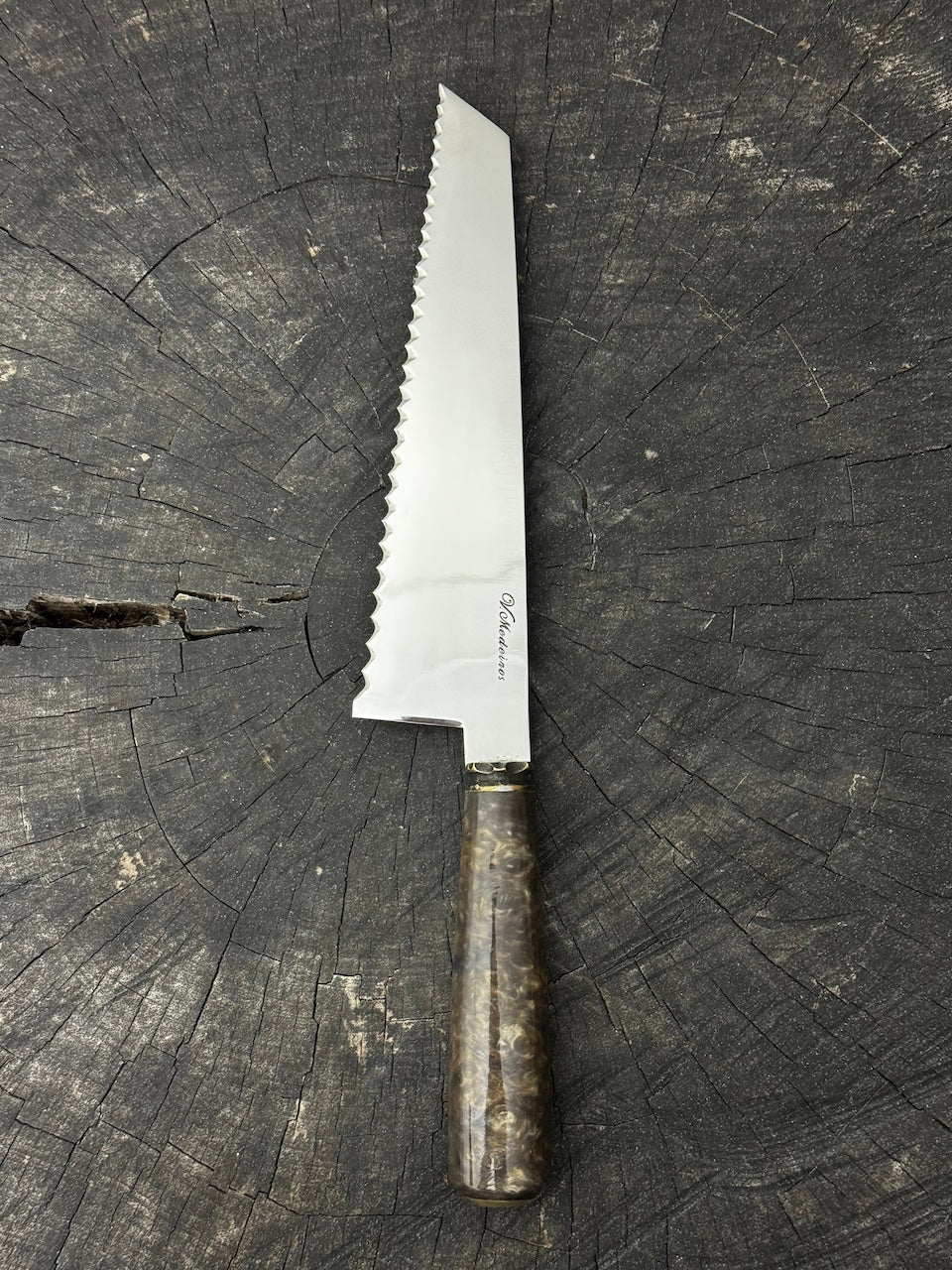 8" Bread & Roast Knife, Custom Block, SS420c - 200mm