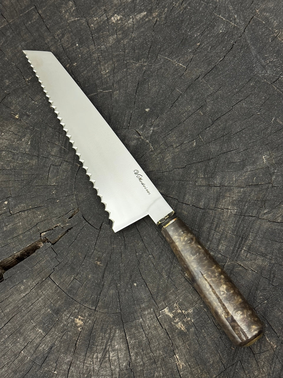 8" Bread & Roast Knife, Custom Block, SS420c - 200mm