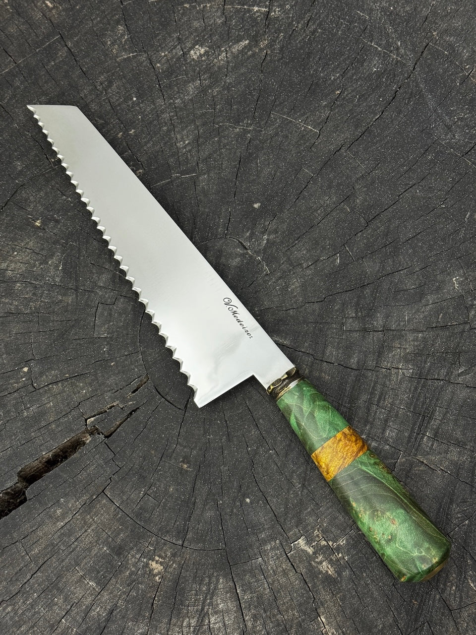 8" Bread & Roast Knife, Maple Burl, SS420c - 200mm