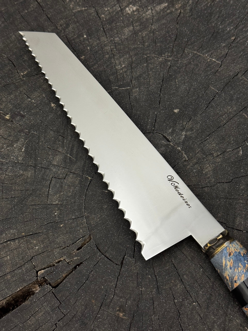 8" Bread & Roast Knife, Maple Burl, SS420c - 200mm