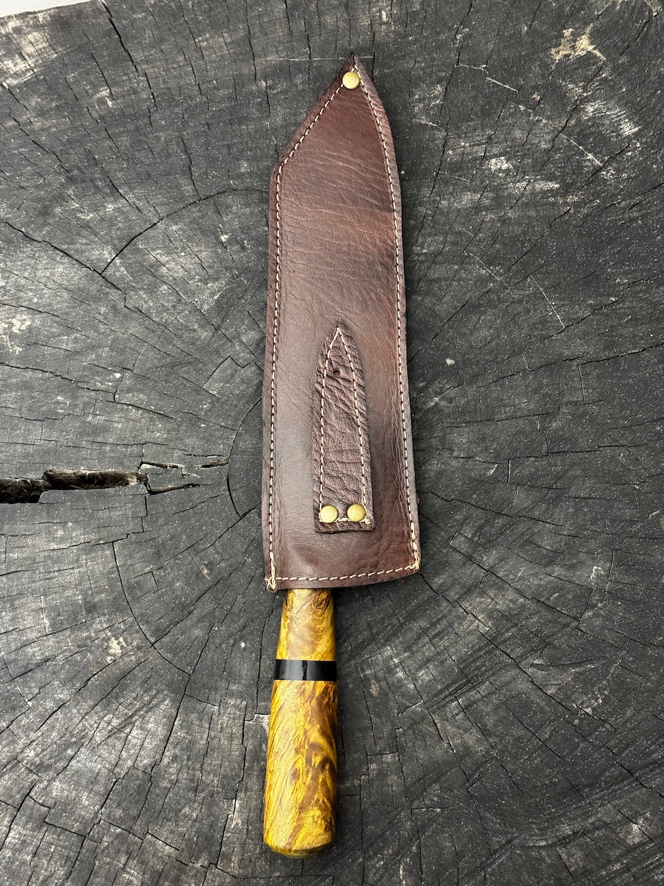 8" Bread & Roast Knife, American Curly Maple, SS420c - 200mm