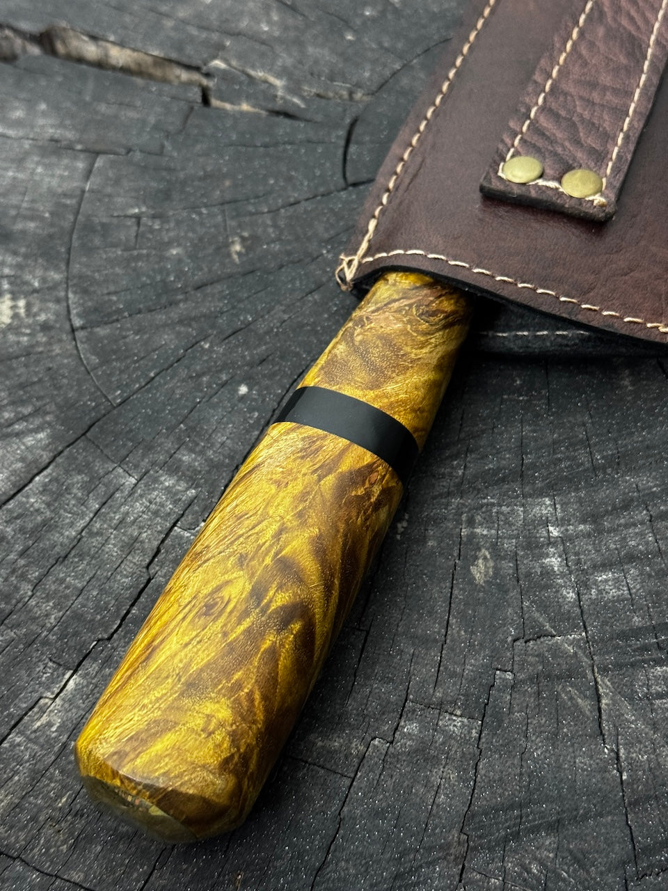 8" Bread & Roast Knife, American Curly Maple, SS420c - 200mm