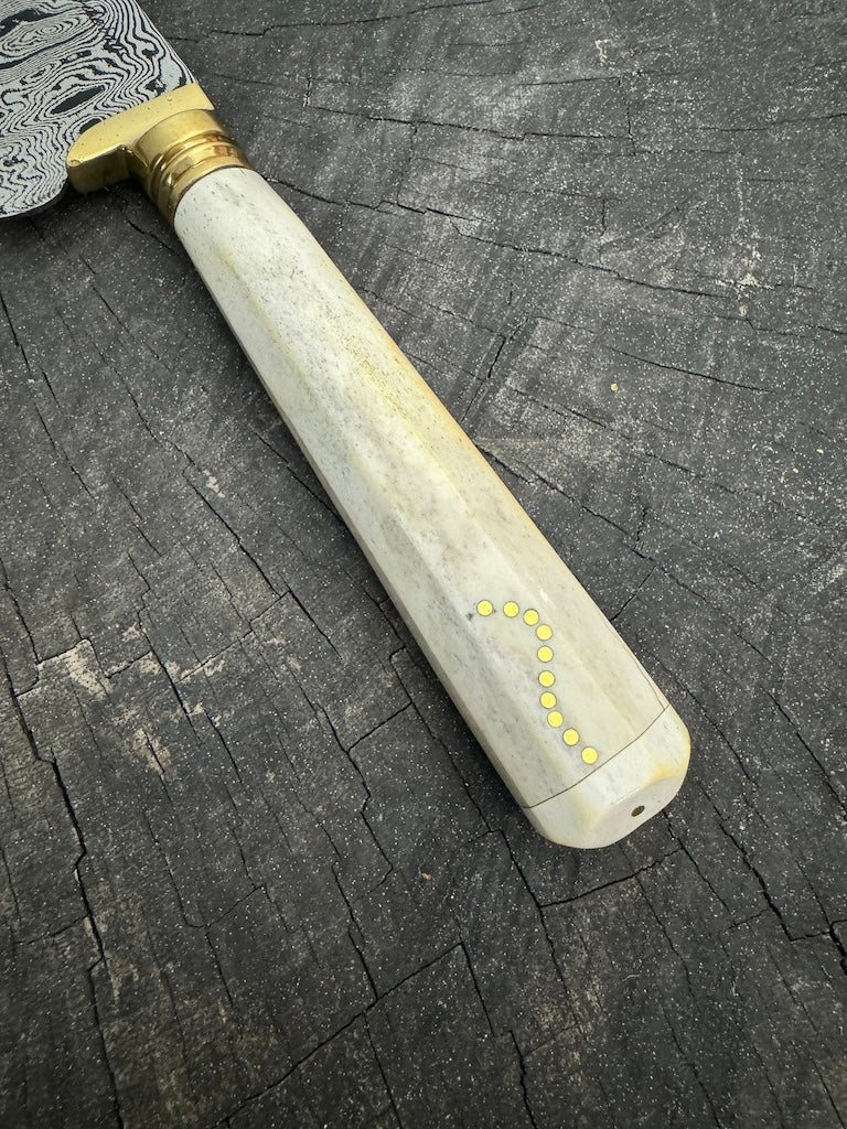 8" Damascus Knife, Deer Antler, CS1095 15n20