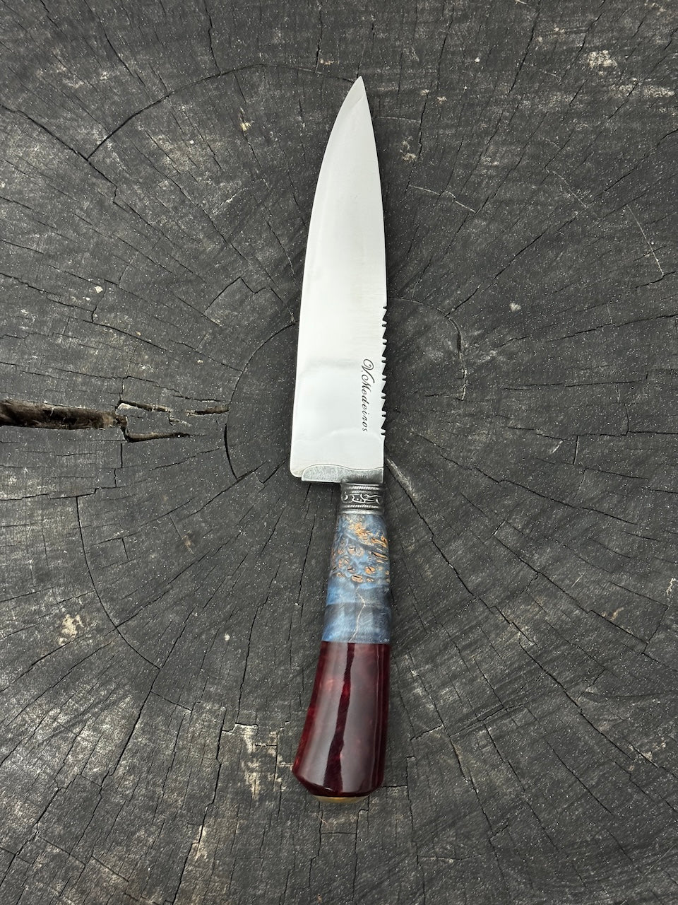 6" Utility Knife, Maple Burl & Custom Block, SS440 - 150mm