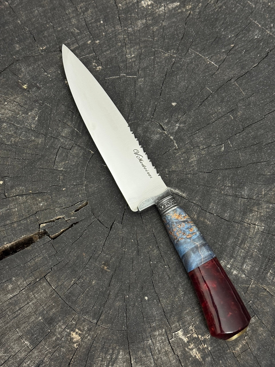 6" Utility Knife, Maple Burl & Custom Block, SS440 - 150mm