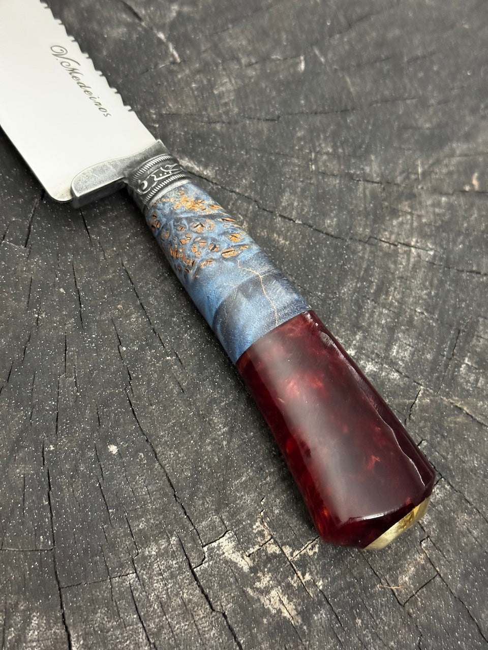 6" Utility Knife, Maple Burl & Custom Block, SS440 - 150mm