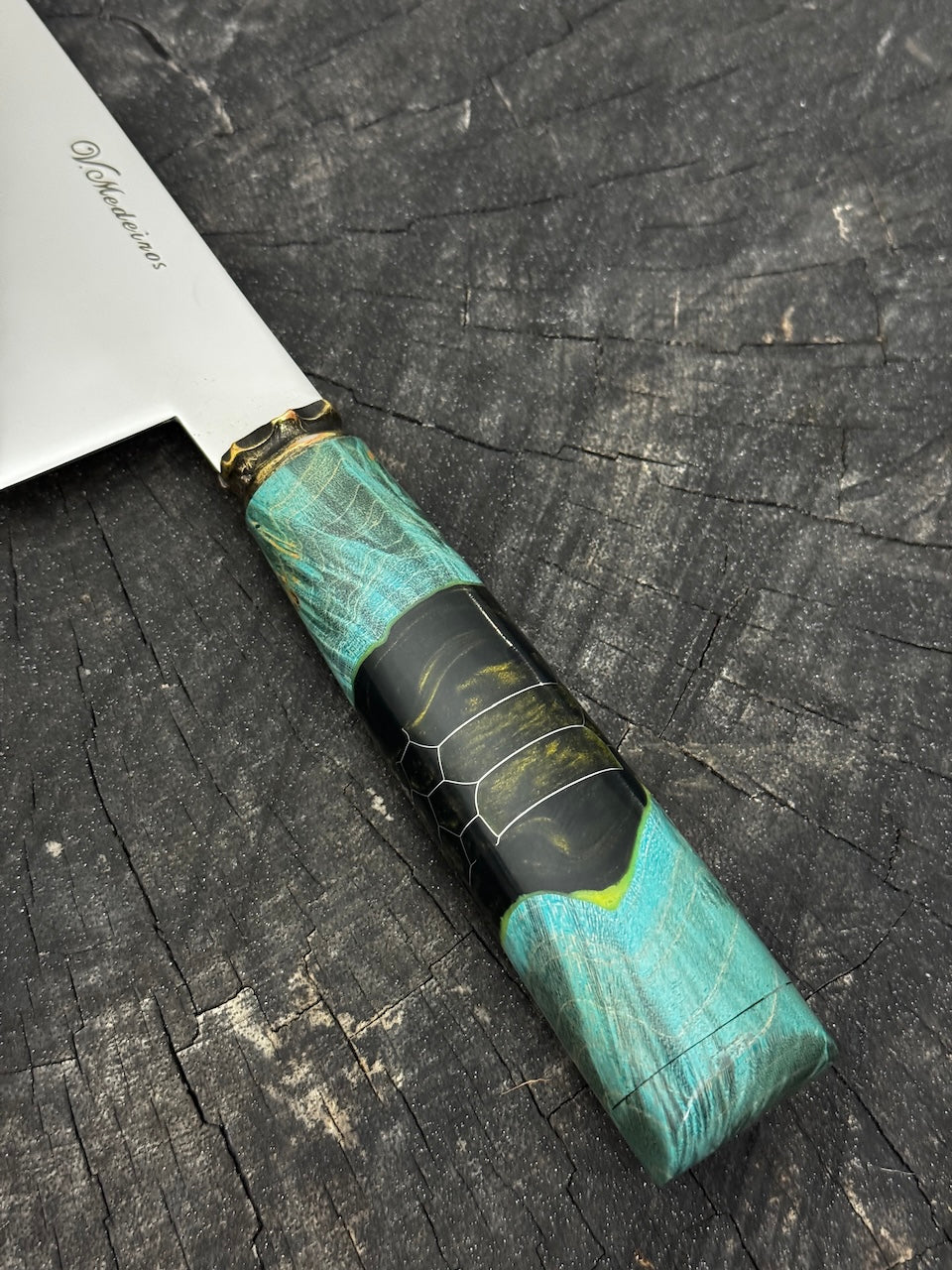 8" Kultura Knife, Glowing Hybrid Maple Burl, SS440 - 200mm