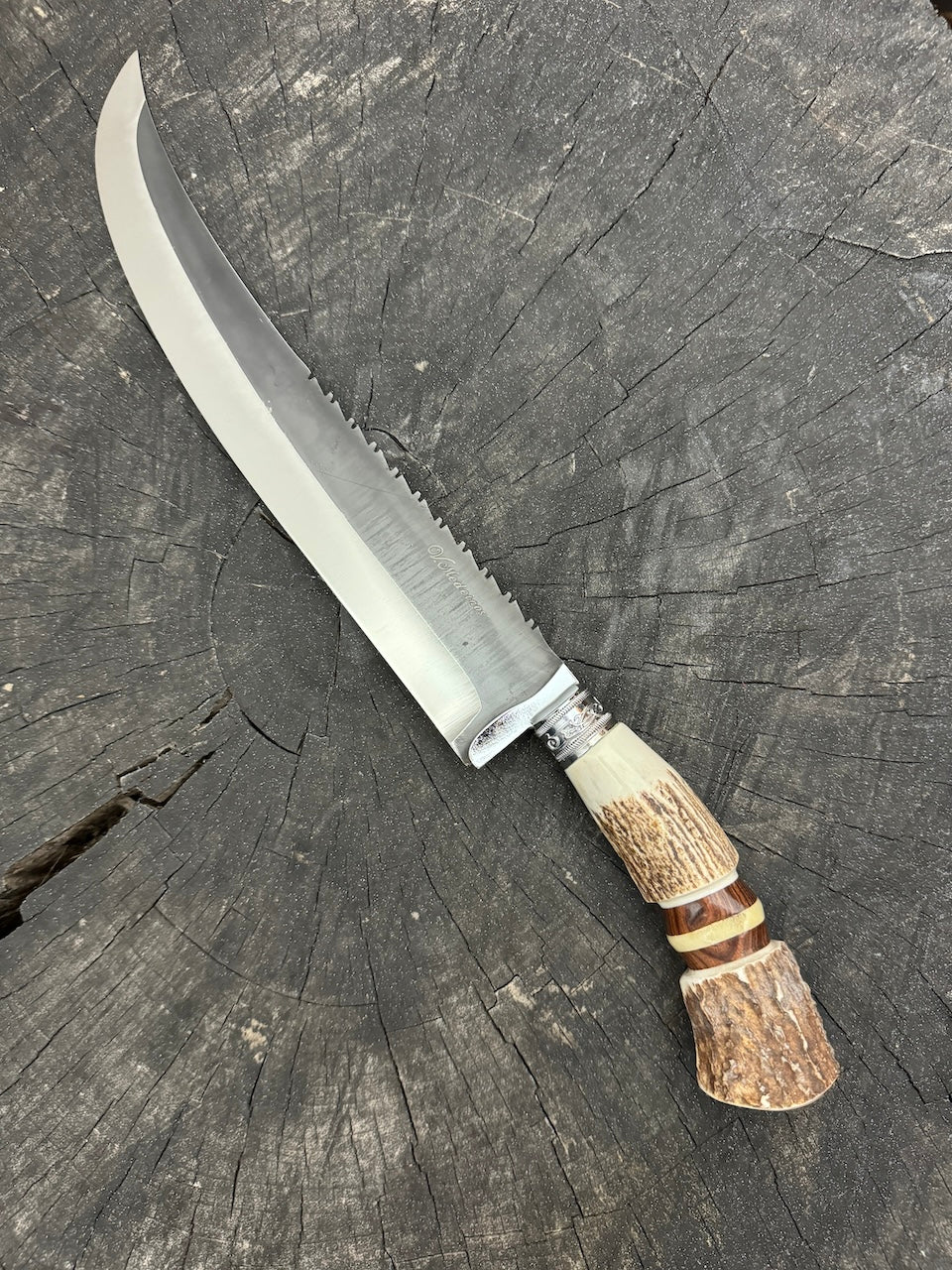 10" Butchers Knife, Deer Antler, RSS440 - 250mm