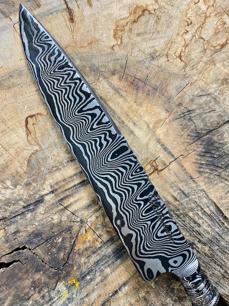9" Damascus Chef Knife 180 Layers AH CS1095 15n20