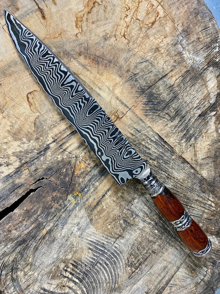 9" Damascus Chef Knife 180 Layers AH CS1095 15n20