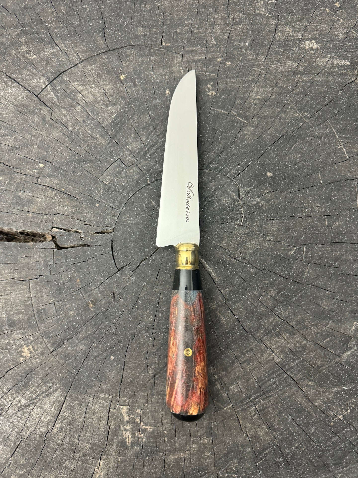 5" Steak Knife, Maple Burl, SS440 - 125mm