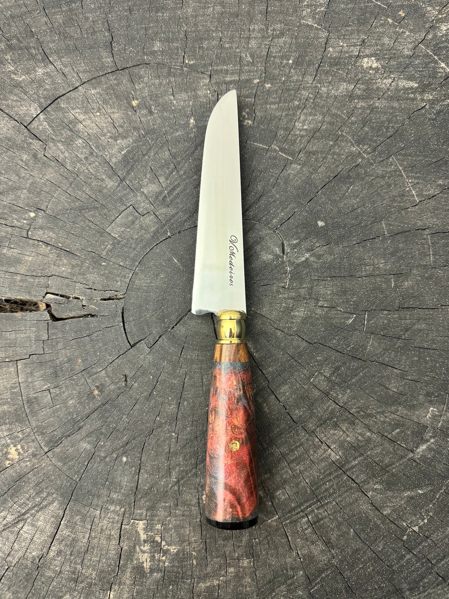 5" Steak Knife, Maple Burl, SS440 - 125mm