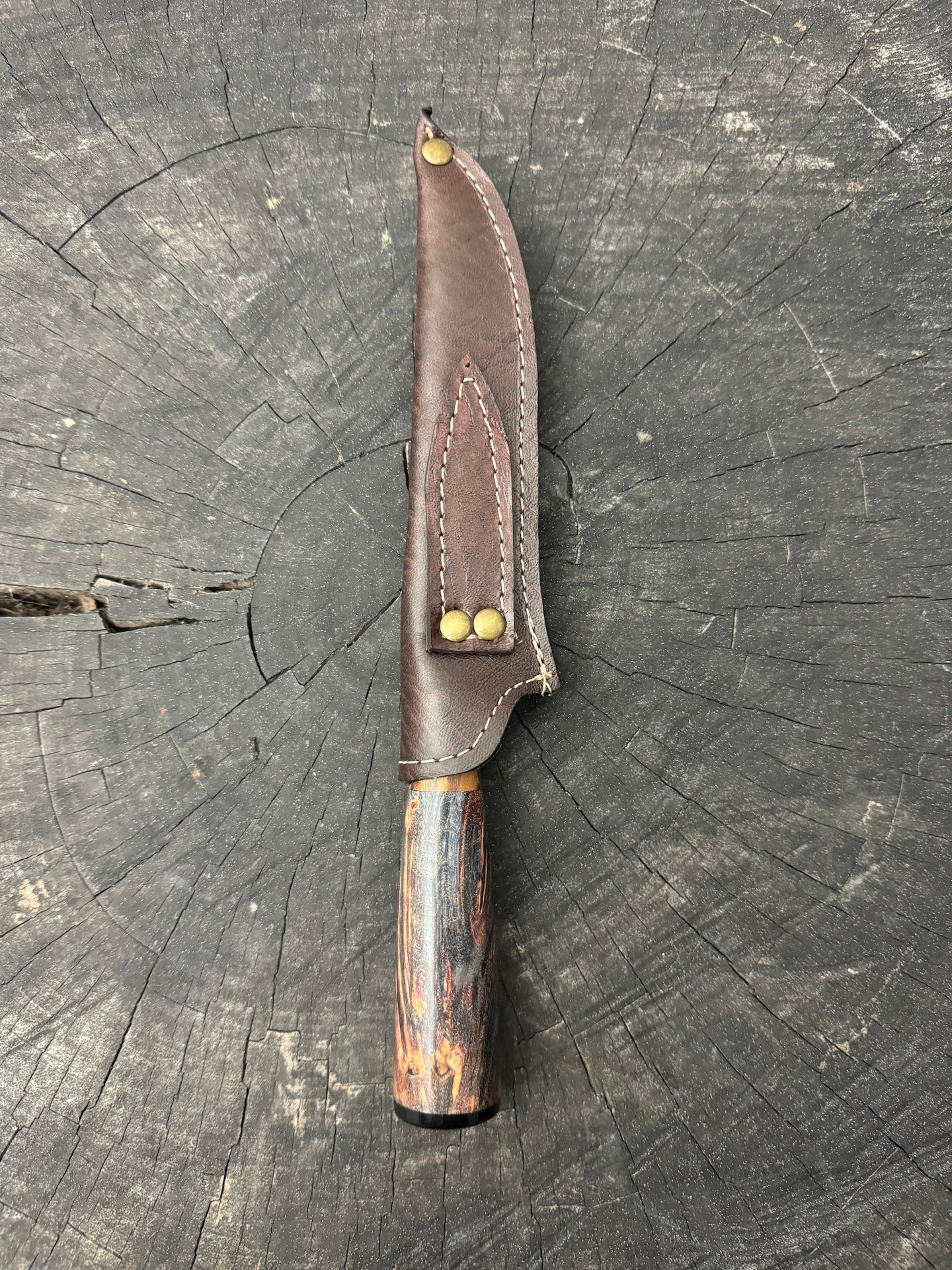 5" Steak Knife, Maple Burl, SS440 - 125mm