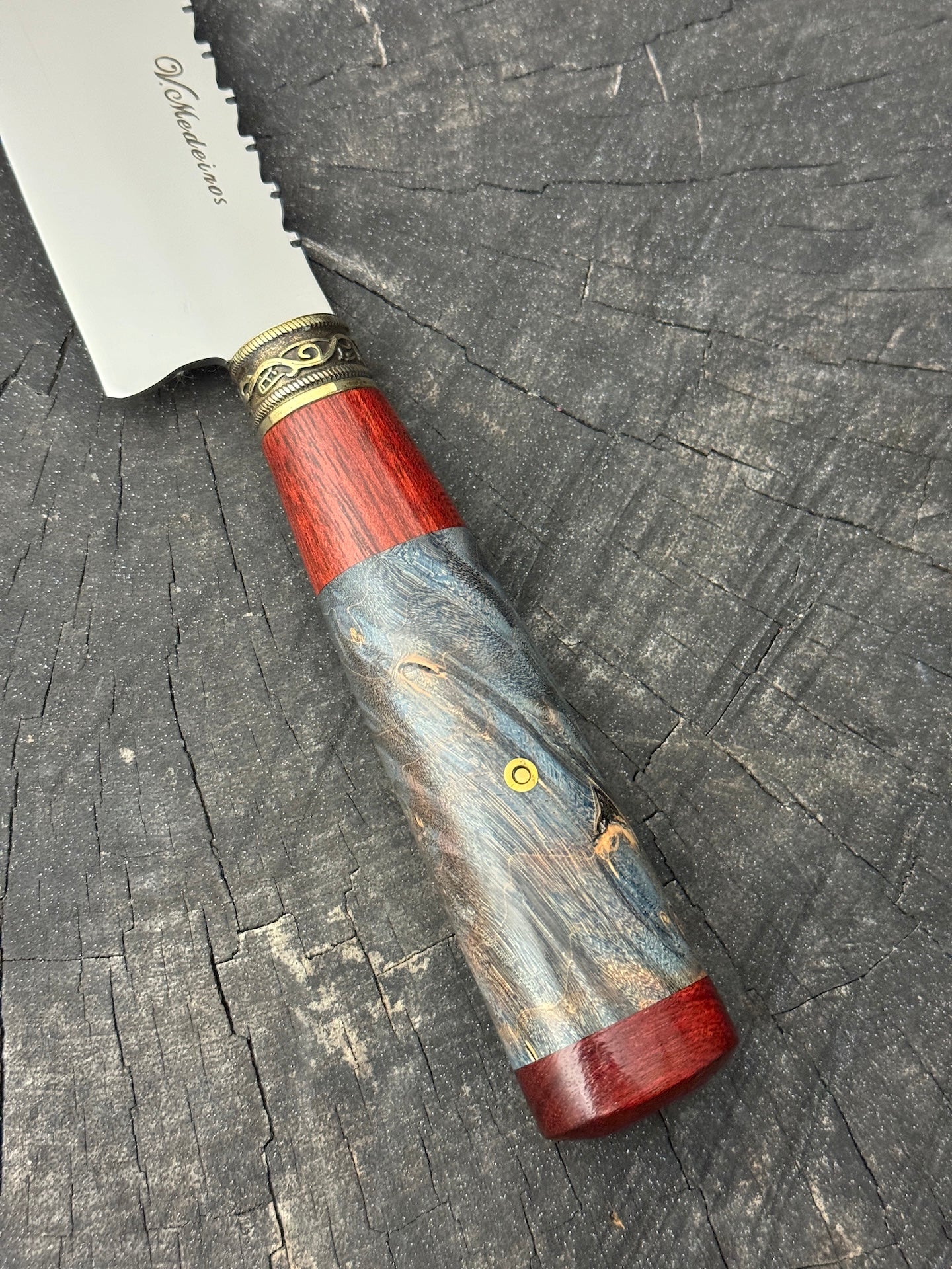 8" Chef Knife, Maple Burl & Pau Brasil, SS440 - 200mm