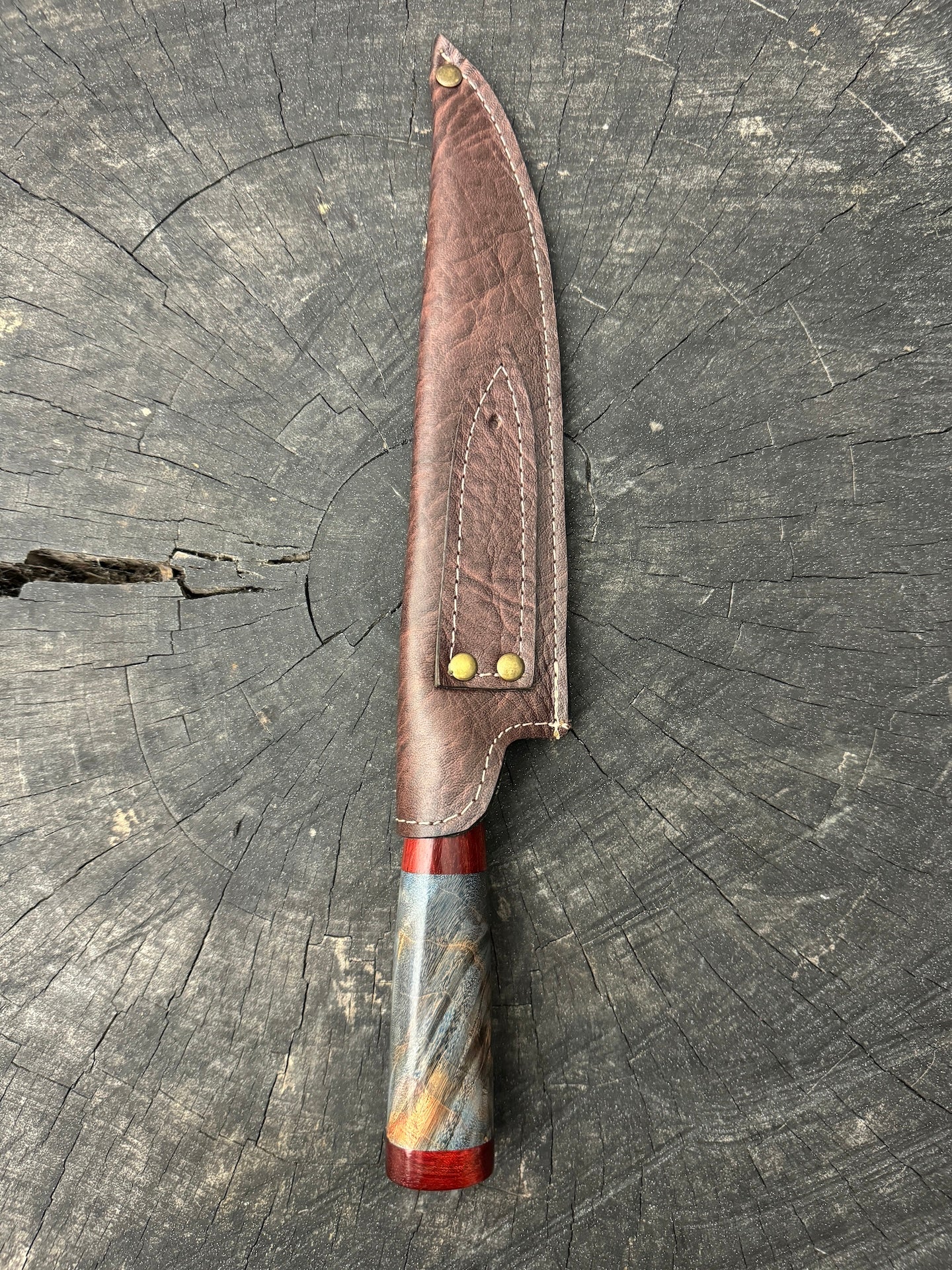 8" Chef Knife, Maple Burl & Pau Brasil, SS440 - 200mm