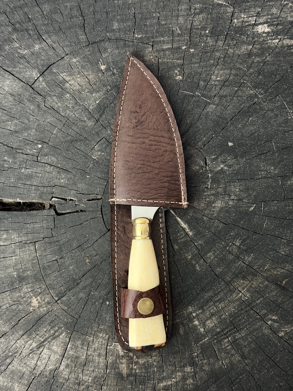 4” Skinner Knife, Ostrich Bone, SS420 - 105mm