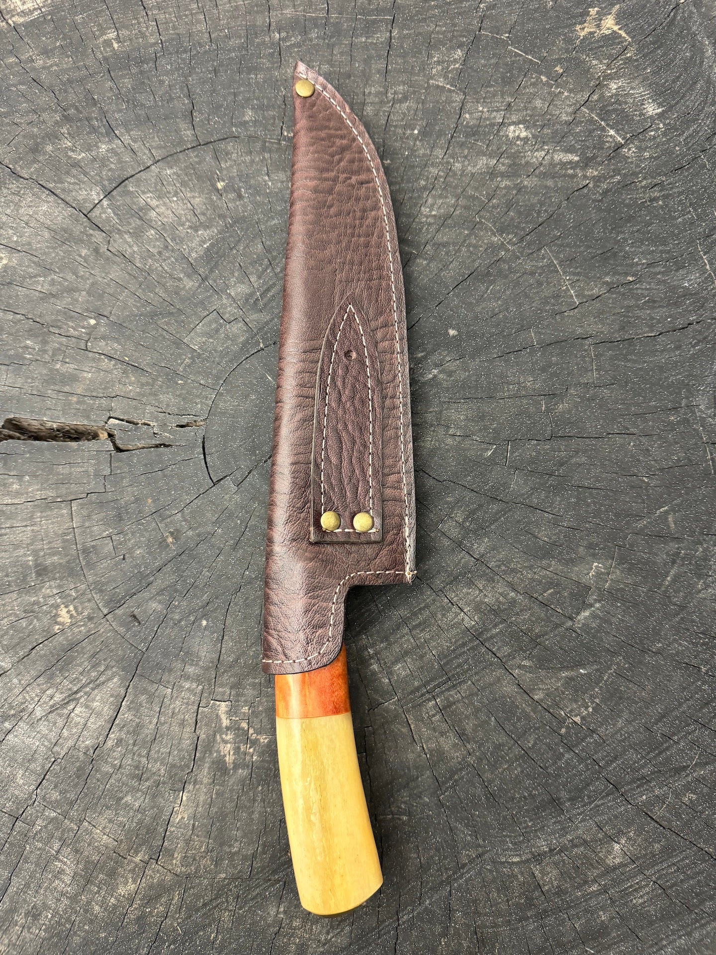 8" Artisan Knife, Ostrich Bone, SS440 - 190mm
