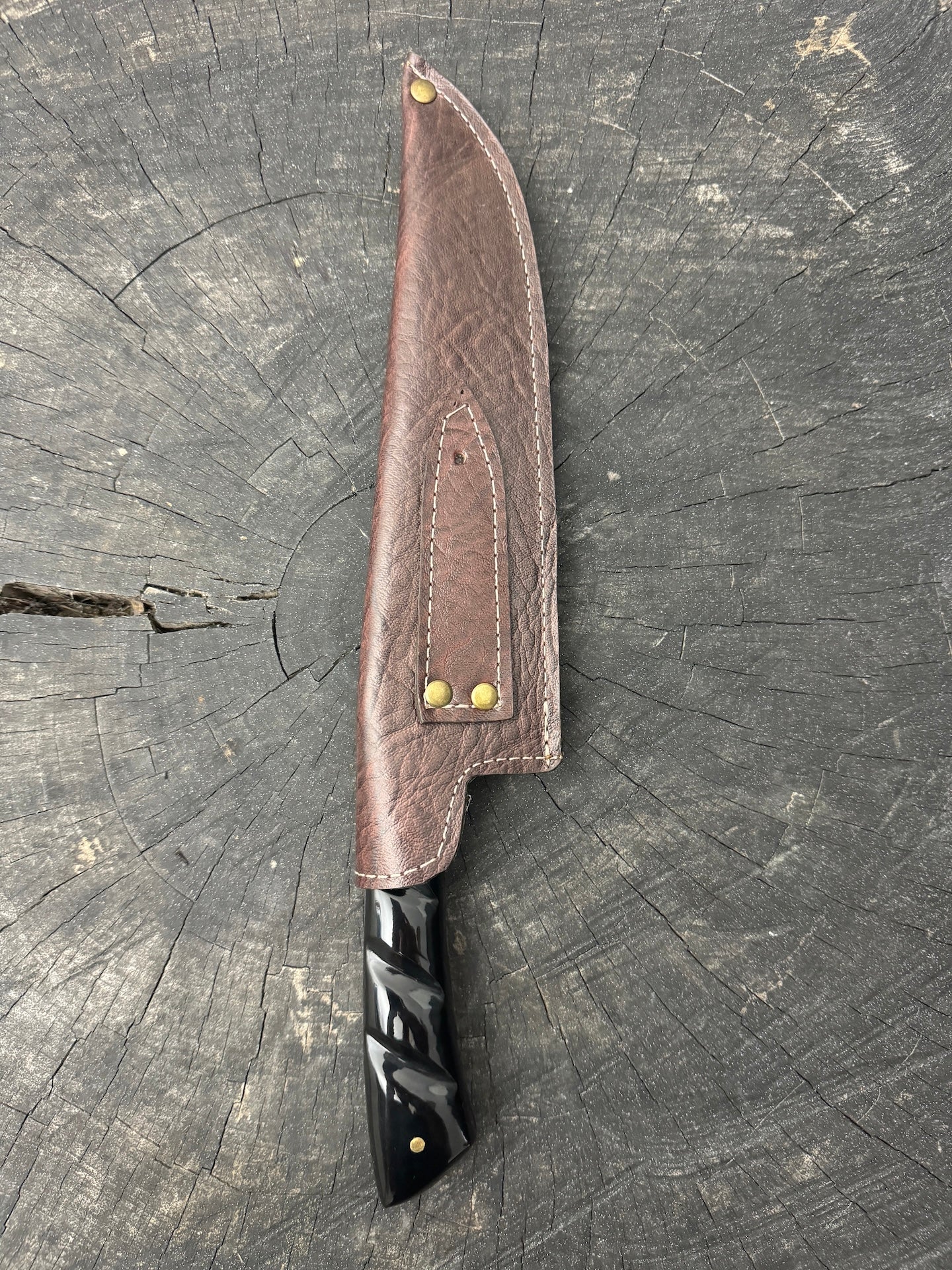 8" Artisan Knife, Full Tang, Custom Block, SS440 - 190mm