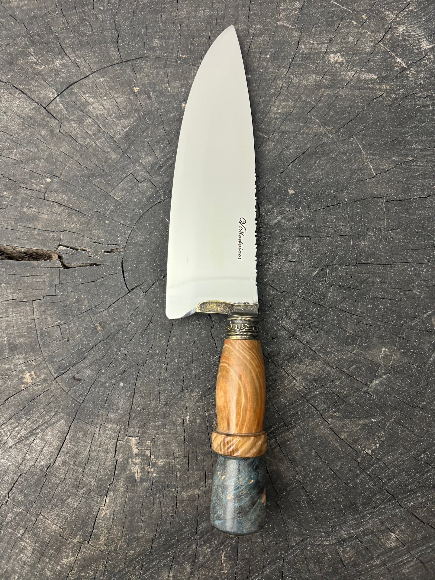 8" Picanha Chef Knife, Maple Burl & Ipe, SS440 - 200mm