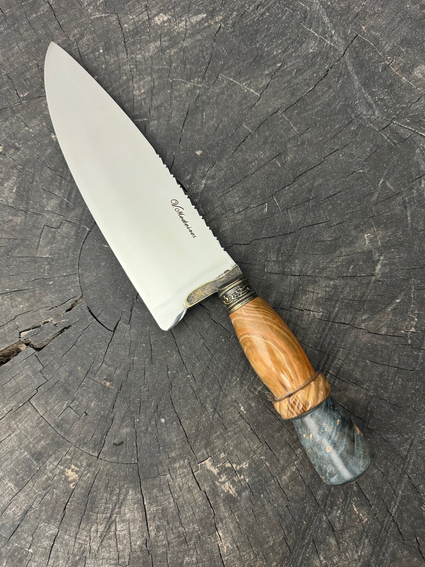 8" Picanha Chef Knife, Maple Burl & Ipe, SS440 - 200mm