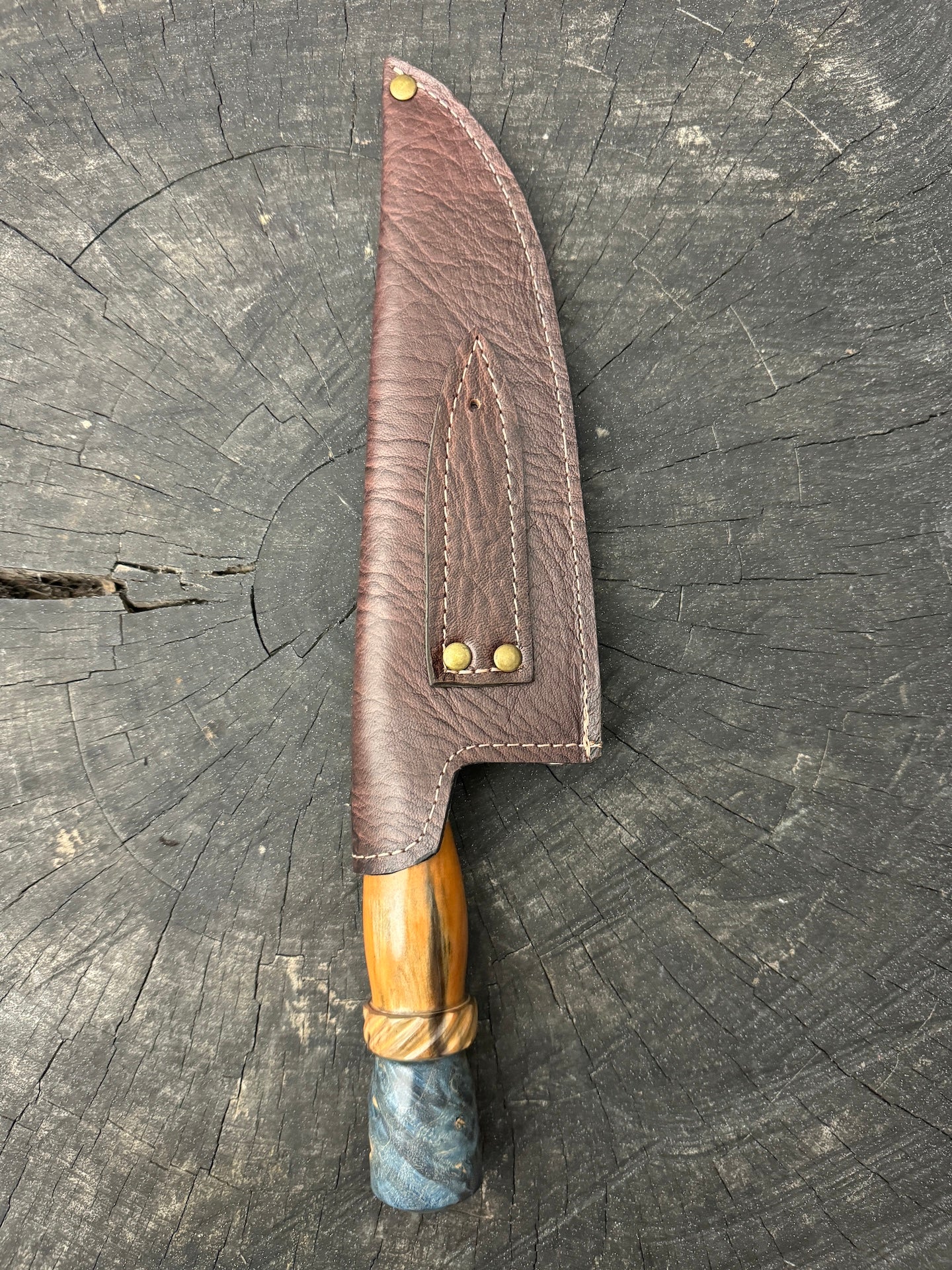 8" Picanha Chef Knife, Maple Burl & Ipe, SS440 - 200mm
