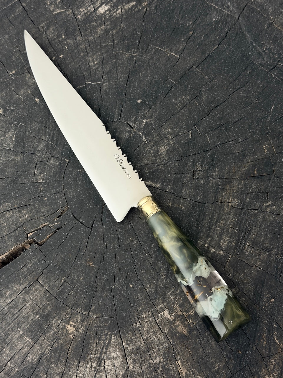 8" Chef Knife, Glowing Hybrid Custom Block, SS440 - 200mm