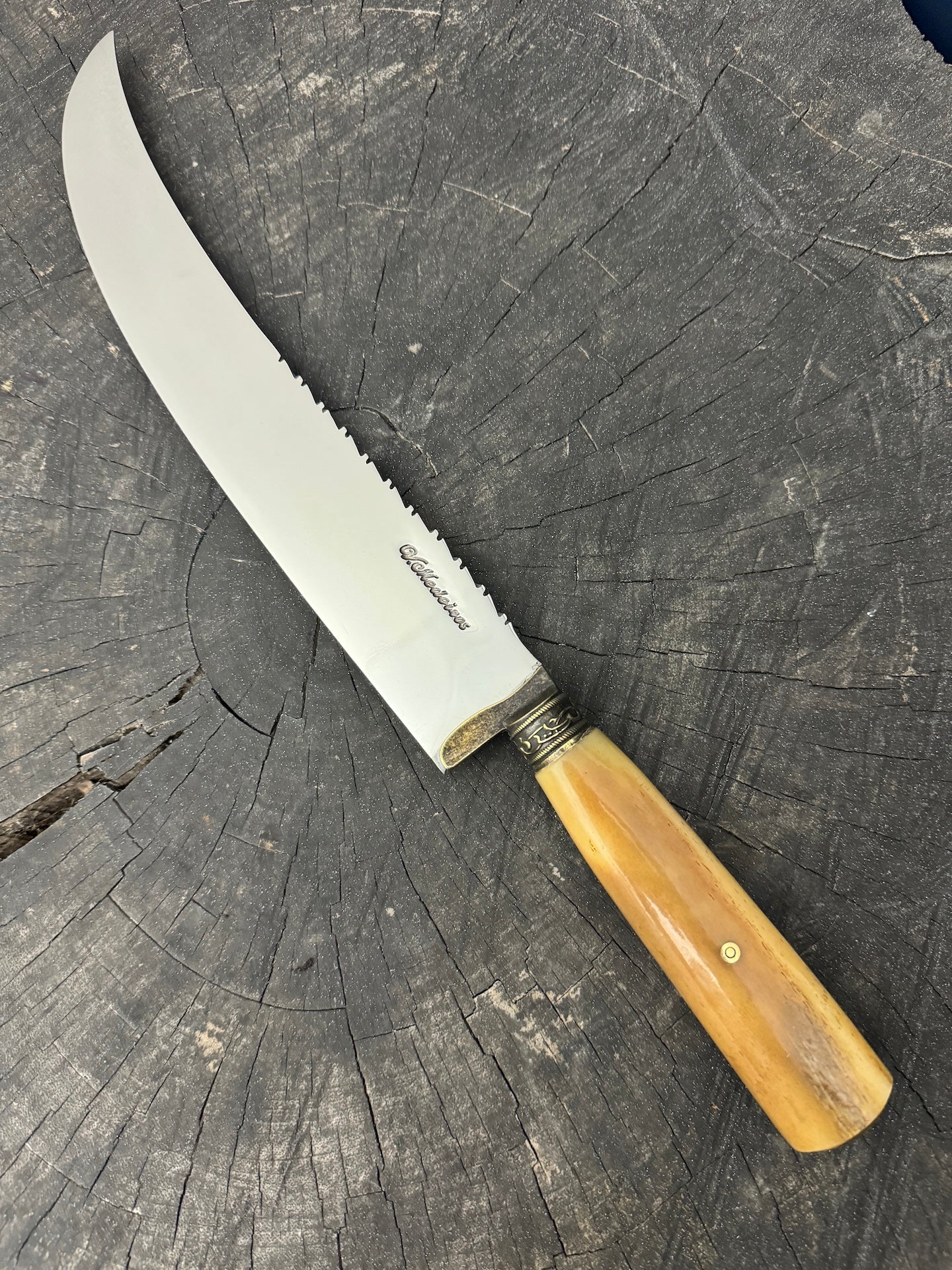 10" Butchers Knife, Ostrich Bone, SS440 - 250mm