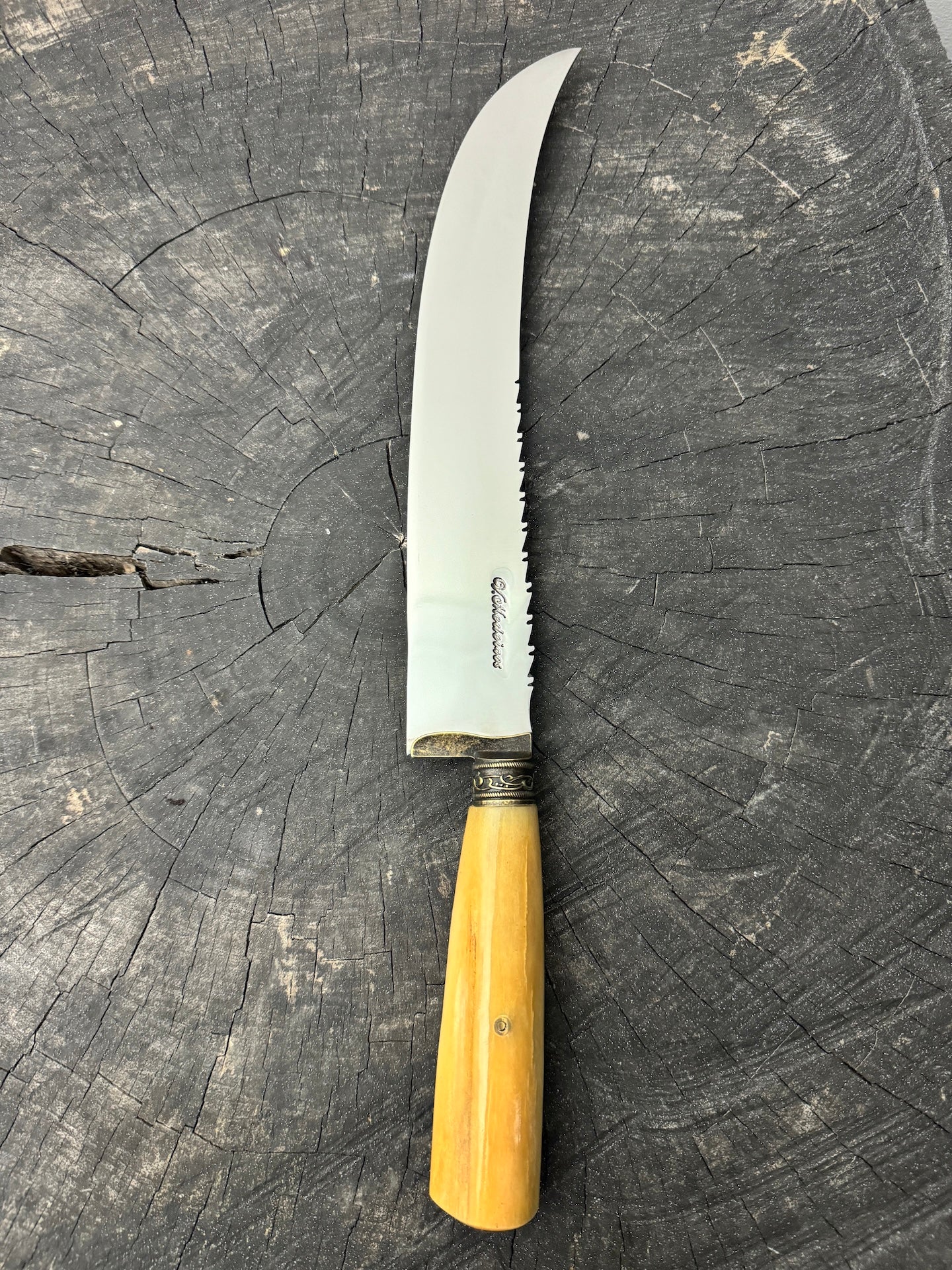 10" Butchers Knife, Ostrich Bone, SS440 - 250mm