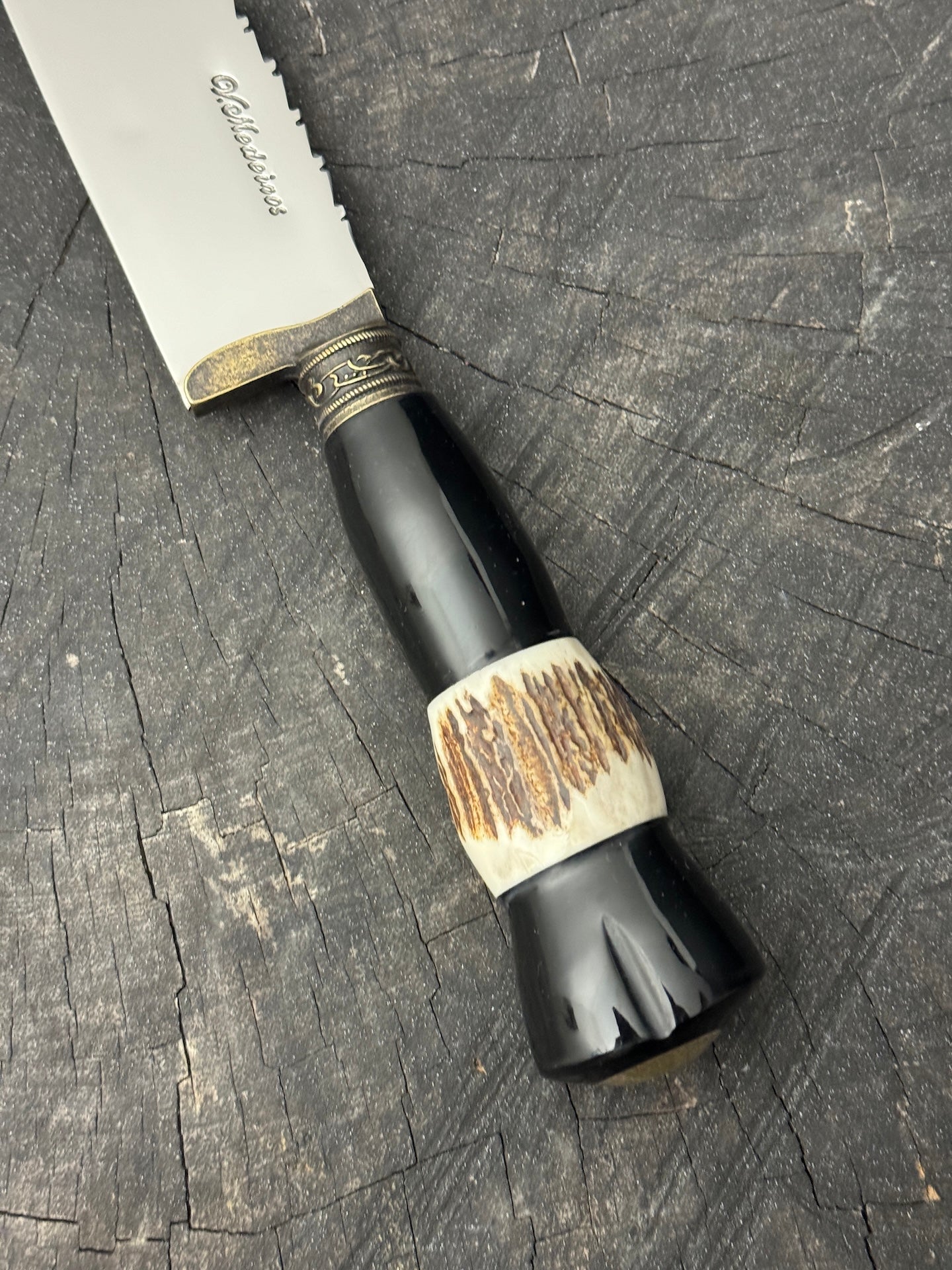 10" Butchers Knife, Custom Antler, SS440 - 250mm