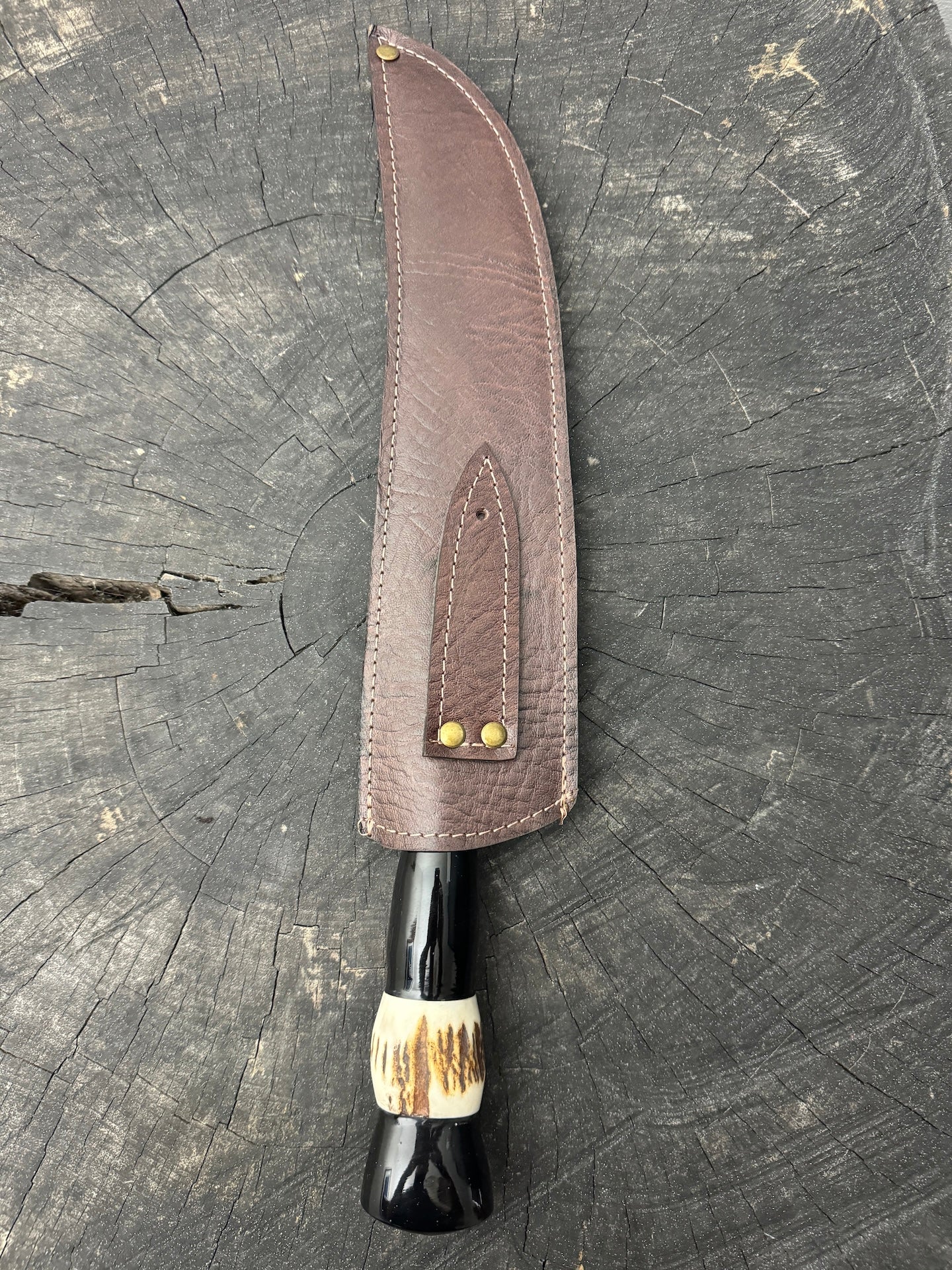 10" Butchers Knife, Custom Antler, SS440 - 250mm
