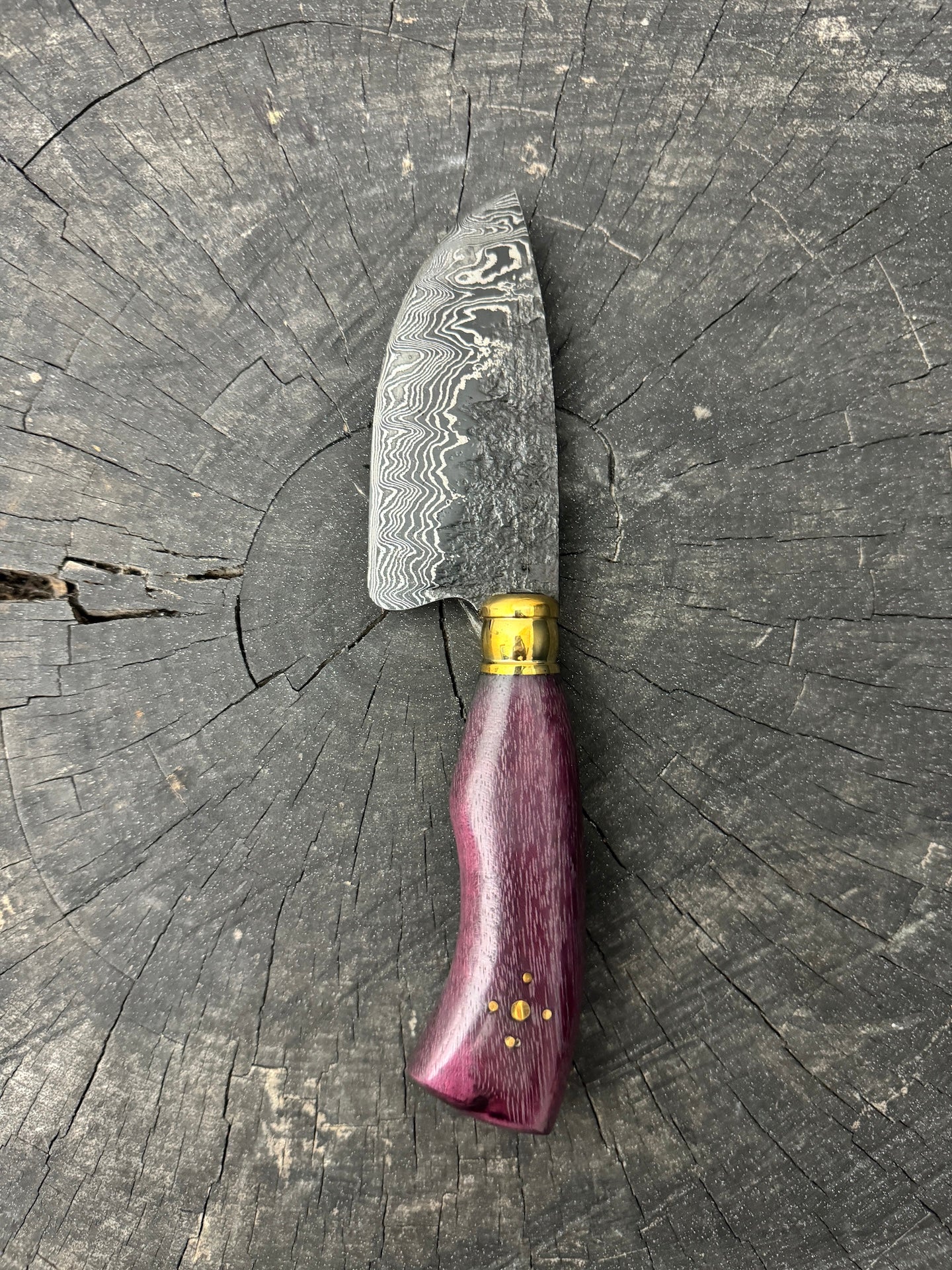 4" Damascus Skinner Knife 100 Layers, Roxinho, HCS1070 15n20