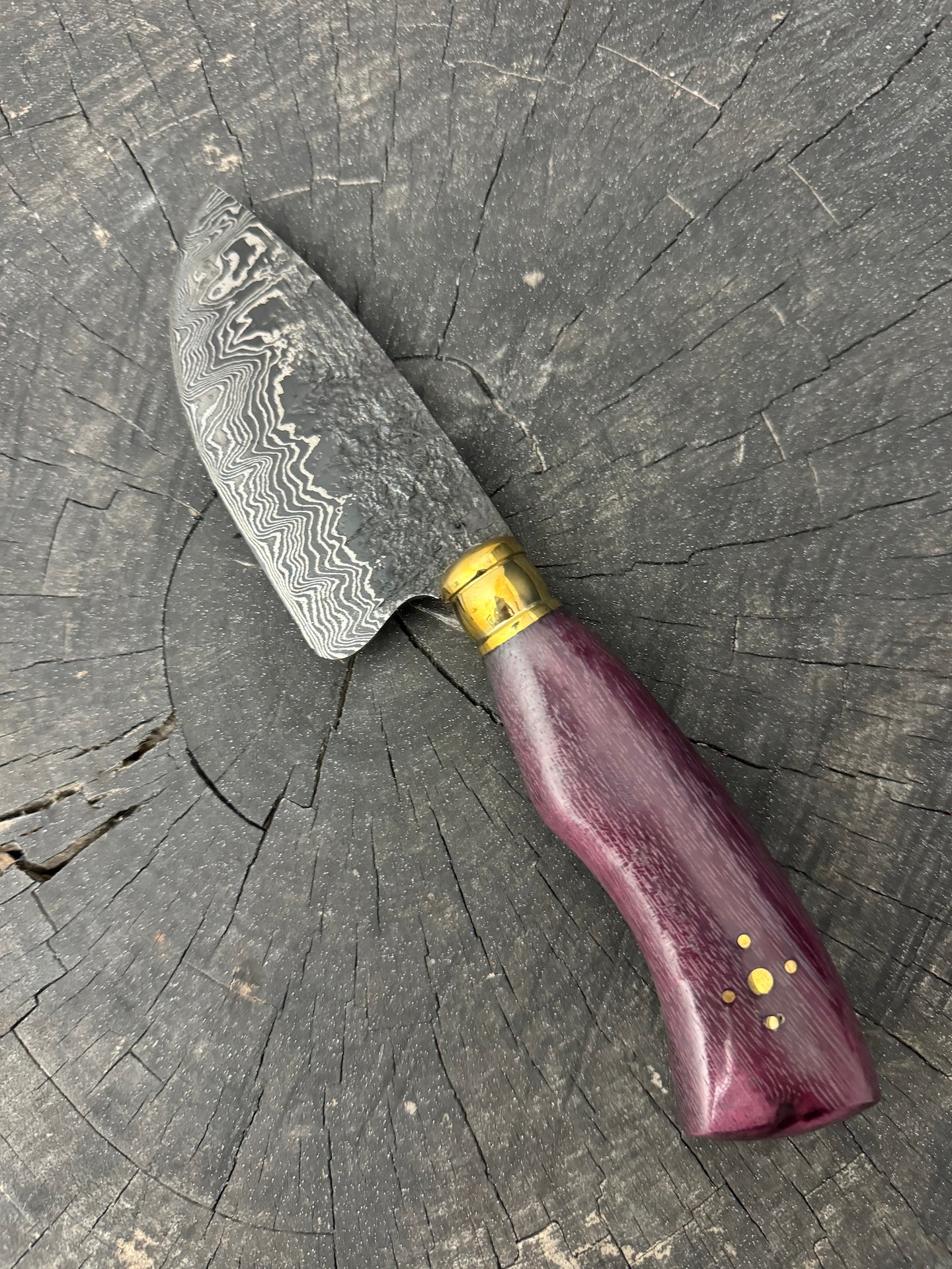 4" Damascus Skinner Knife 100 Layers, Roxinho, HCS1070 15n20