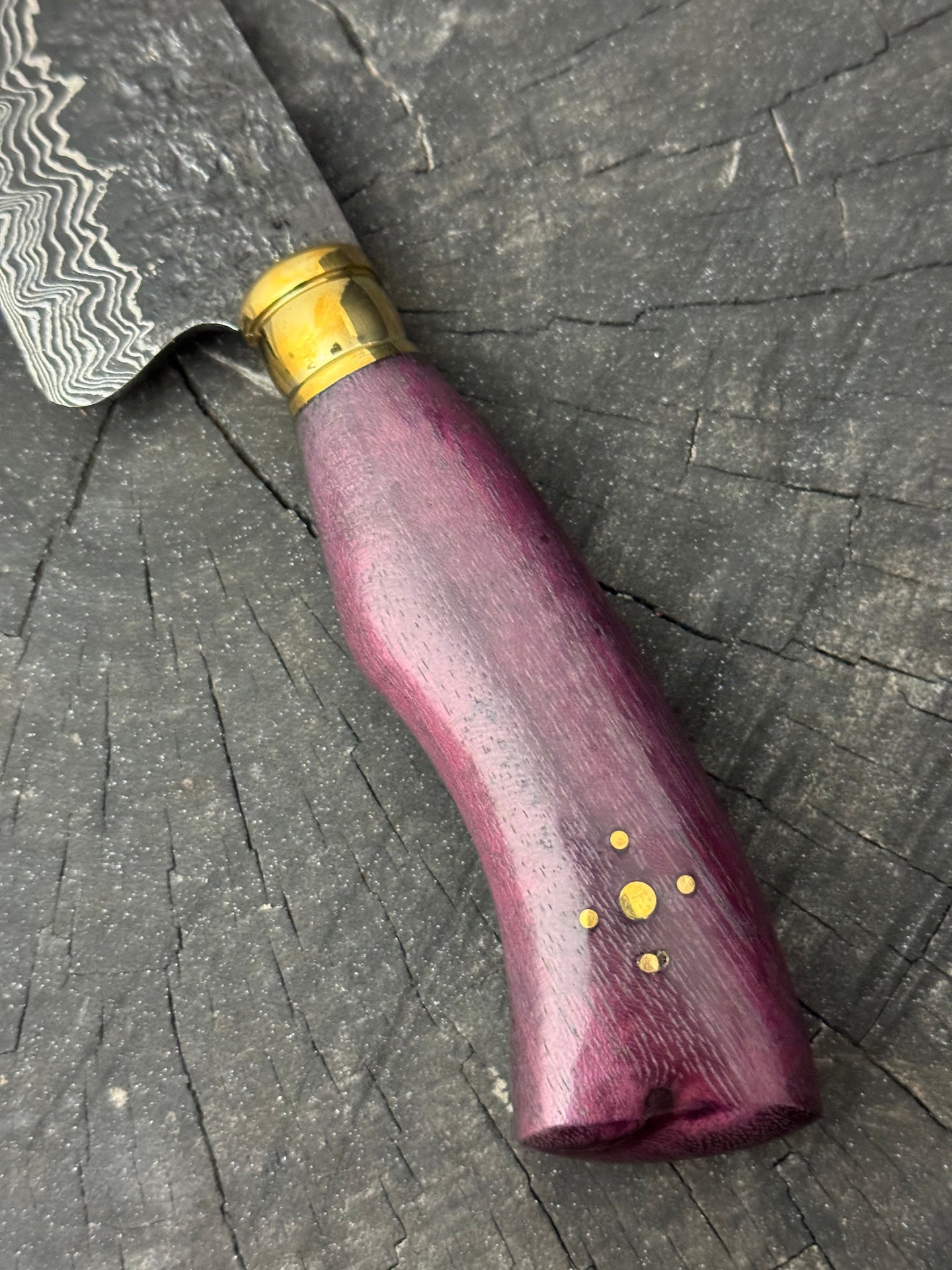 4" Damascus Skinner Knife 100 Layers, Roxinho, HCS1070 15n20