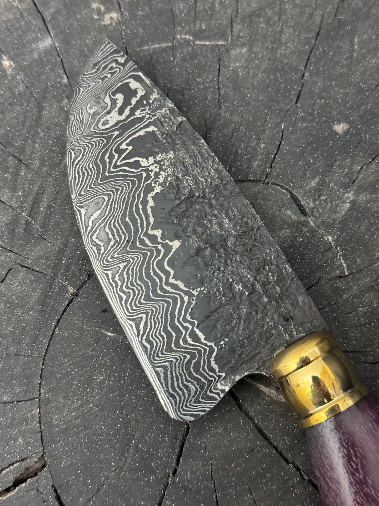4" Damascus Skinner Knife 100 Layers, Roxinho, HCS1070 15n20