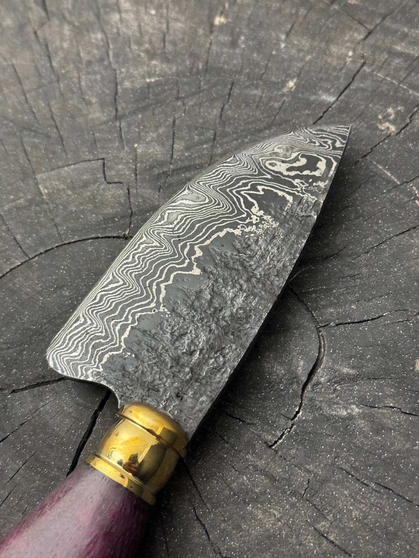 4" Damascus Skinner Knife 100 Layers, Roxinho, HCS1070 15n20