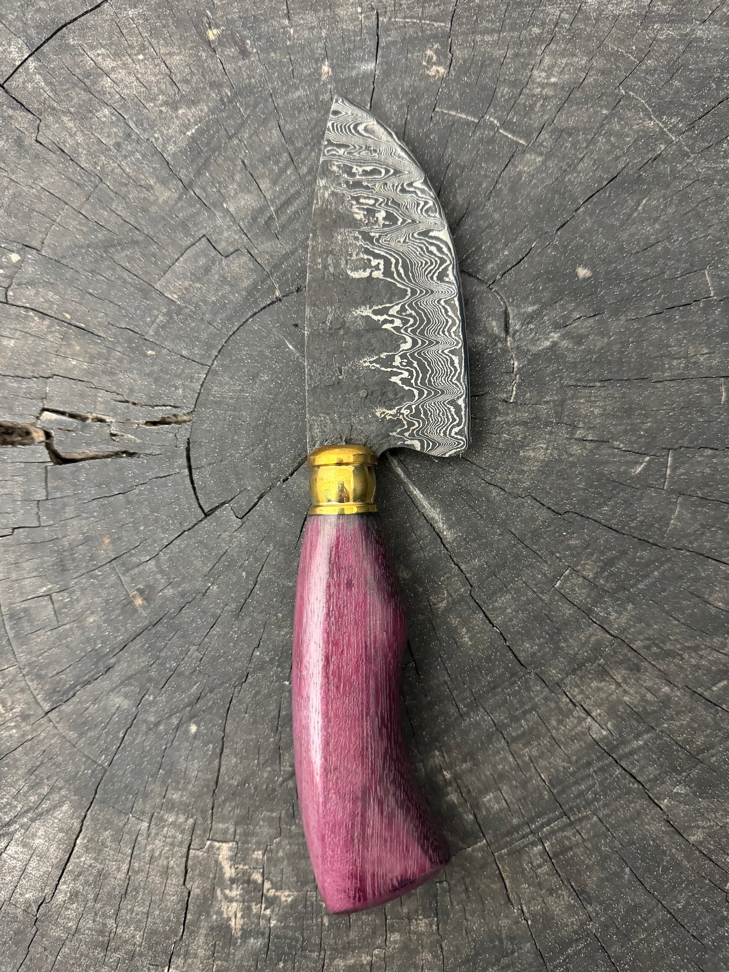 4" Damascus Skinner Knife 100 Layers, Roxinho, HCS1070 15n20