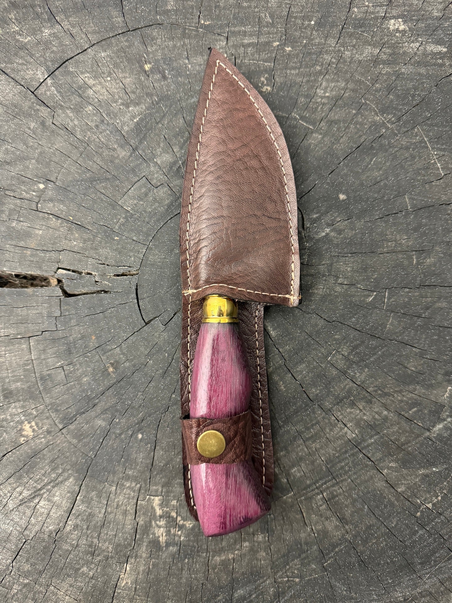 4" Damascus Skinner Knife 100 Layers, Roxinho, HCS1070 15n20