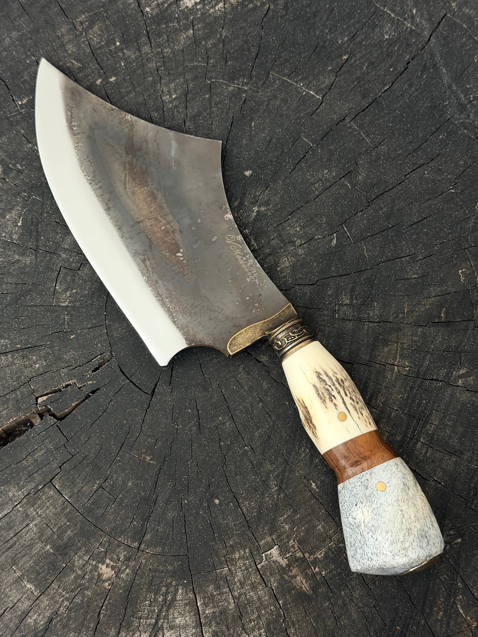 7" Cutelo Wild Cleaver, Whale Rib Bone, RSS440 - 180mm