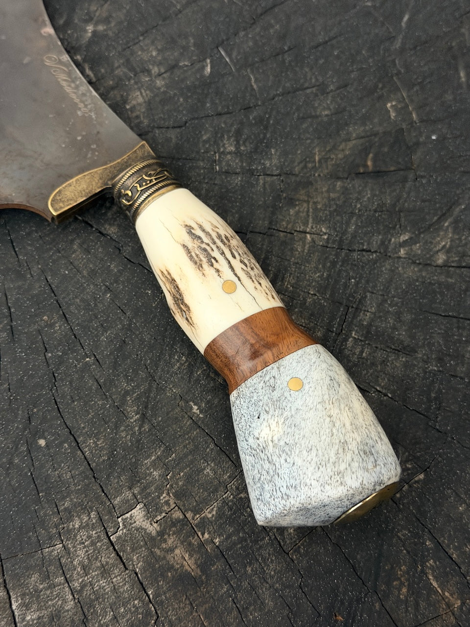 7" Cutelo Wild Cleaver, Whale Rib Bone, RSS440 - 180mm