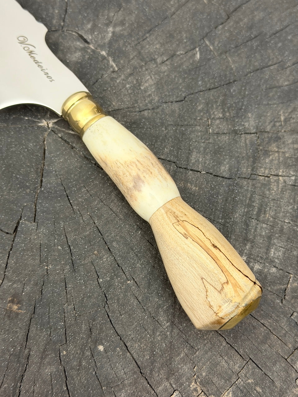 4” Skinner Knife, Deer Antler & Orange Tree - SS420 - 105mm