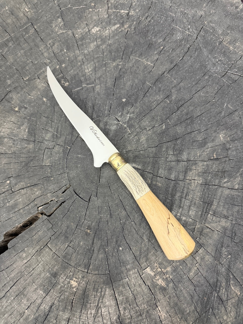 5" Boning Knife, Orange Tree & Deer Antler, SS440 - 130mm
